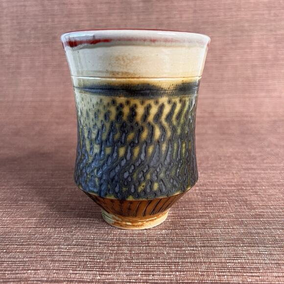 Studio Pottery Stoneware Mug-Tapered Base-Artisan Ceramic Drinkware - Picture 4 of 8